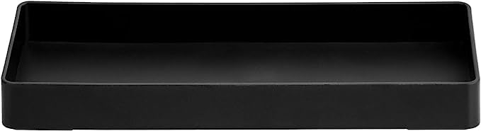 Amazon Basics Rectangular Plastic Organizer, Half Accessory Tray, Black