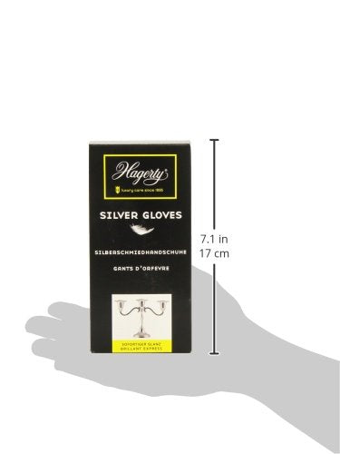 Hagerty Silver Gloves Silver cleaning gloves with tarnish protection 1 pair I Impregnated cotton polishing gloves I Practical silver gloves for cleaning silver and silver-plated metal