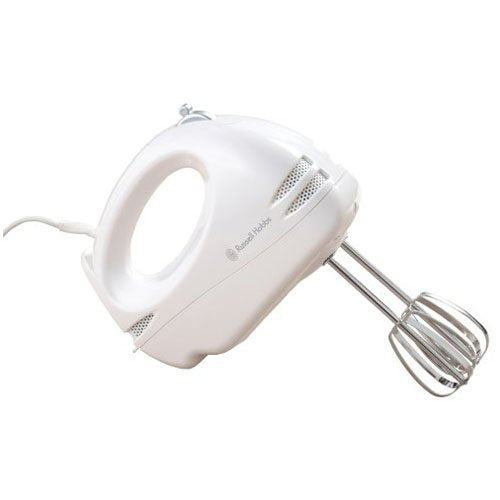 Russell Hobbs Mini Chopper 22220, 130 W - White & Food Collection Hand Mixer with 6 Speed 14451, 125 W - White + Hand Mixer