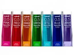 Uni NanoDia Color Mechanical Pencil Leads 0.5mm 7 Color Set, 7 Pack/total 140 Leads with Ecology Sticky Notes 0.5 mm