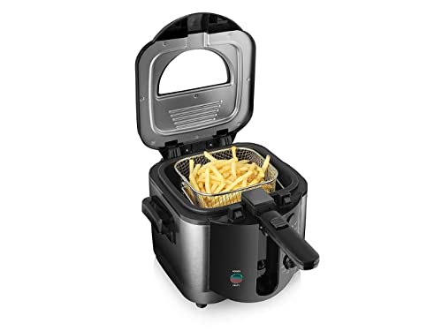 Tower T17001 Deep Fat Fryer with Adjustable Thermostat, 2L, 1500W, Black 2 Litre