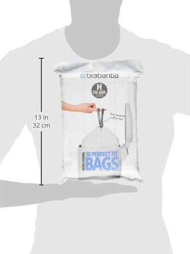 Brabantia PerfectFit Bin Liners, Size H, 50-60 L - 30 Bags Size H (50-60 Litre)