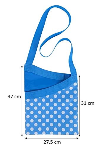 Elliott Peg Bag in Blue and White Polkadot Pattern with Shoulder Strap for ease of use, Will hold between 72 and 108 pegs, Strong durable water resistant Material