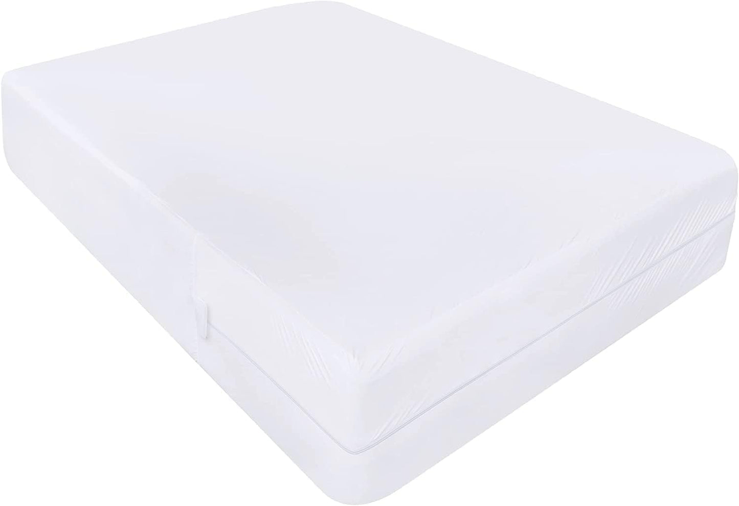 Utopia Bedding Waterproof Mattress Encasement - Double Bed 135 x 190 x 30 cm, Premium Zippered Mattress Protector, Bed Bug and Dust Mite Proof Mattress Cover - White Double - 135x190x30 cm