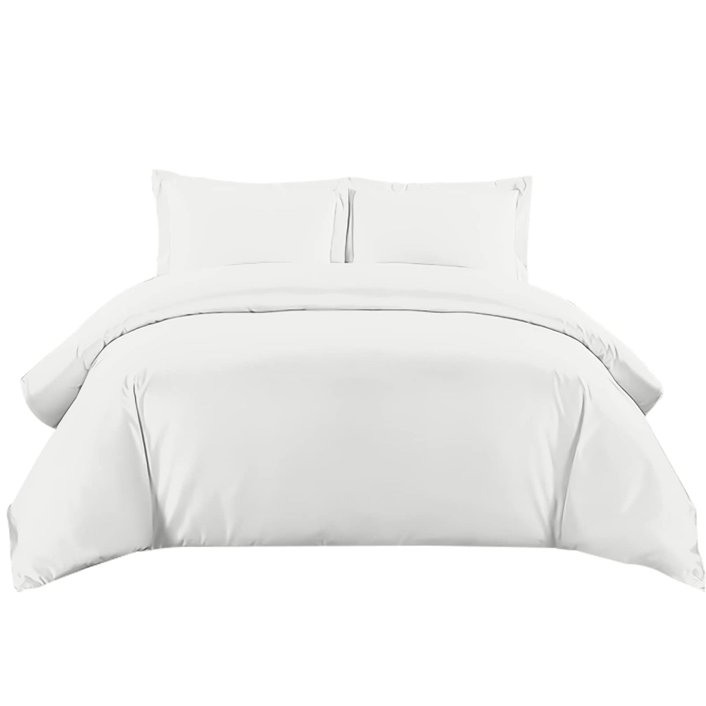 Sunshine Comforts Super king Duvet Set - 100% Soft Egyptian Cotton Quilt Superking Duvets set with Pillow Cases - Breathable & Anti Wrinkle 200 Thread Count Superking Duvet Cover Set (White) White