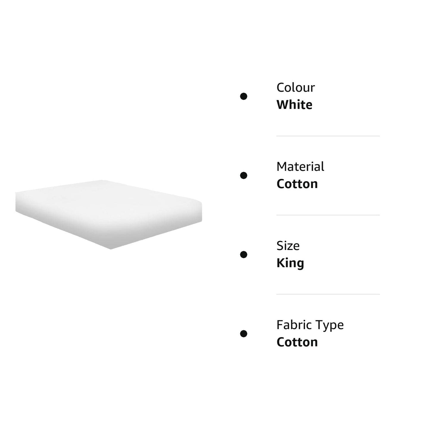 Finest 100% Egyptian Cotton 16" 40CM Extra deep Fitted Sheets 15 Colours Single Double King Super King (White, King) White