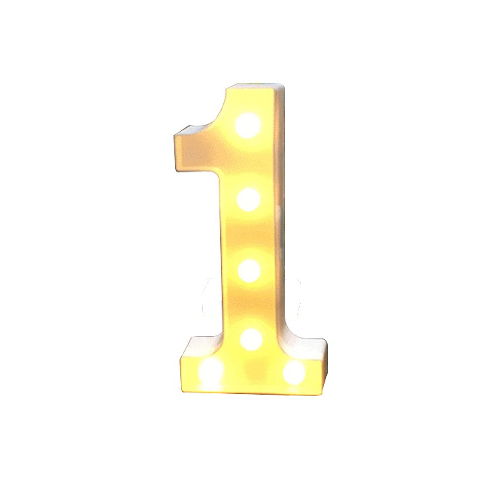 Guijiyi Number Light Sign Marquee Number Light Up Marquee 0-9 Digits Lights Sign for Night Light Standing for Home Party Bar Wedding Festival Birthday Decorations Xmas Gifts Decoration (1) 1