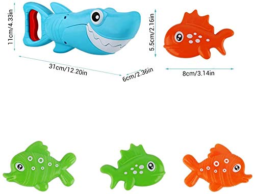 Baby Bath Toys Swimming Pool Shower Gifts Fun Bath Baby Toy for 3+ Year Olds Boy Girl Toddler Summer Bathtub Water Toys Shark Grabber Toy Fish Game Set Bath Toys No Mold for Kids Ages 3 4 5 6 7 8