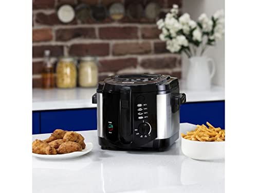 Tower T17001 Deep Fat Fryer with Adjustable Thermostat, 2L, 1500W, Black 2 Litre