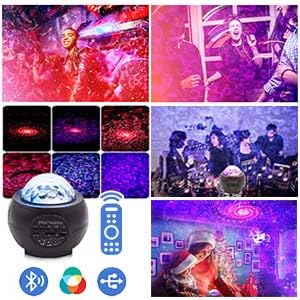 Star Lights Projector, 3 in 1 LED Night Galaxy Starry Light Projector for Bedroom, Space Projector Decorative Galaxy Light Sky Star Lite Bluetooth USB Colour Changing Music Night Light for Kids Adults