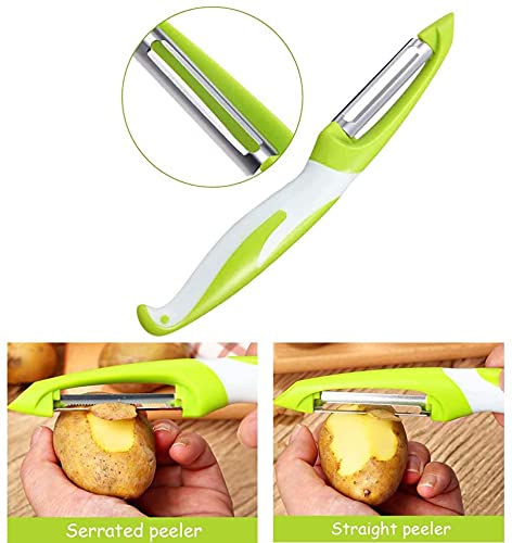 Potato Peeler for Kitchen, julienne Vegetable Peeler,3 Pieces Stainless Steel Professional Peelers, Non-Slip, Suitable for Peeling for Potato, Apples, Carrots, Cucumber and Various Veg and Fruits