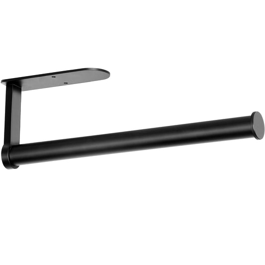 Black Kitchen Roll Holder Under Cabinet, OBODING, Self Adhesive or Drilling Kitchen Paper Towel Holder Wall Mounted for Kitchen and Bathroom (Black) Black