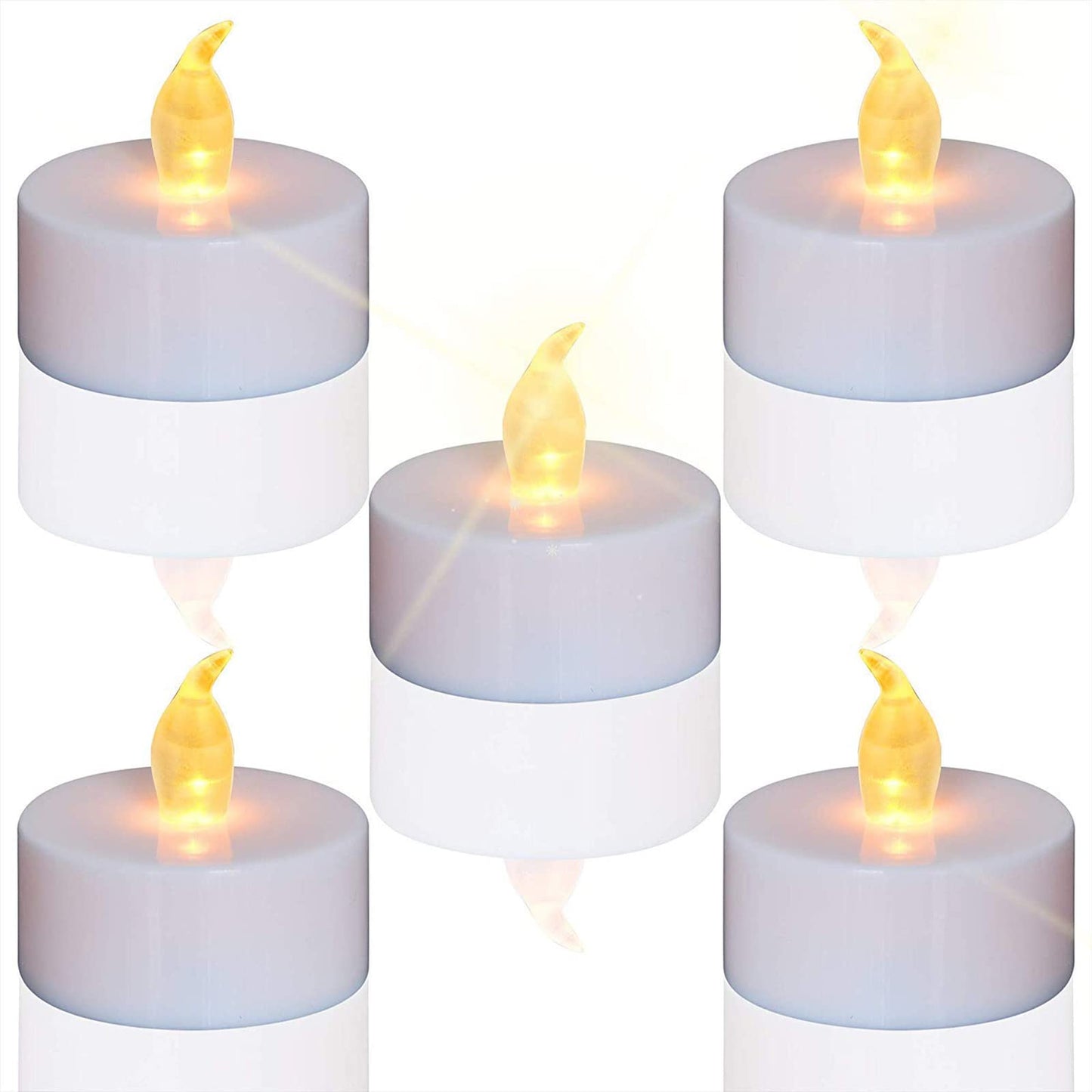 Tea Lights,LED Candles Flickering Flameless Candles, 24-Pack Realistic Battery Operated Fake Candle Warm Yellow 24 pack