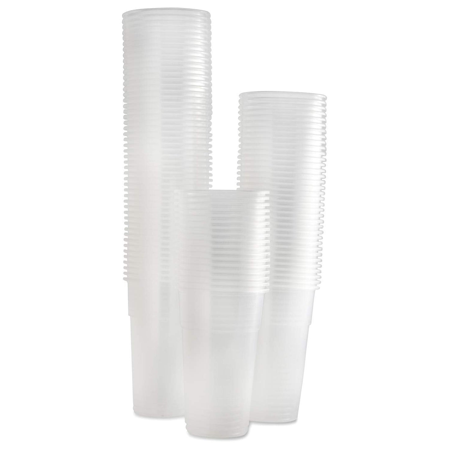 Caterserve 100 Large Plastic Glasses - Beer Cups Made from Clear PP Half Pint to line Half Pint 100Pcs