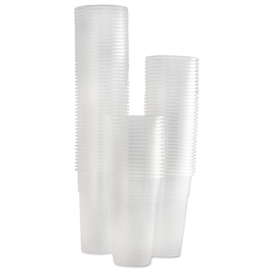 Caterserve 100 Large Plastic Glasses - Beer Cups Made from Clear PP Half Pint to line Half Pint 100Pcs