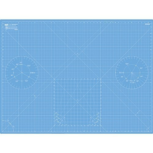 ANSIO Craft Cutting Mat Self Healing A1 Double Sided 5 Layers - Quilting, Sewing, Scrapbooking, Fabric & Papercraft - Imperial/Metric 34 inch x 22.5 inch / 89cm x 59cm - Sky Blue/Lime Green