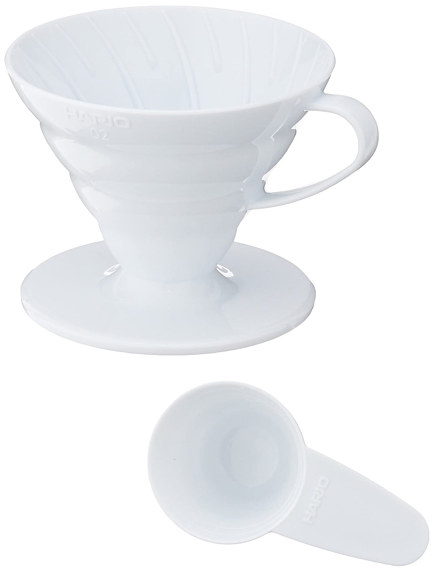 HARIO V60 Plastic Coffee Dripper, White, Size 2 Size 02