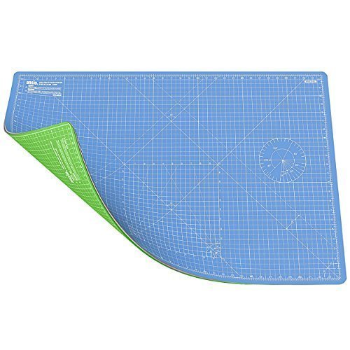 ANSIO Craft Cutting Mat Self Healing A1 Double Sided 5 Layers - Quilting, Sewing, Scrapbooking, Fabric & Papercraft - Imperial/Metric 34 inch x 22.5 inch / 89cm x 59cm - Sky Blue/Lime Green