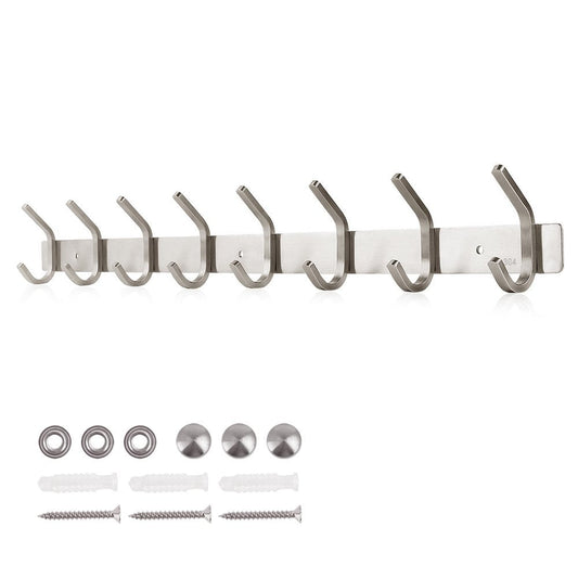 Dripex Coat Hook Rack Wall Mounted 304 Stainless Steel Hanger Heavy Duty Clothes Hat Holder (8 Hooks) 8 Hooks