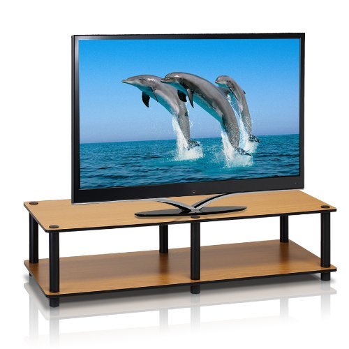 Furinno Toolless TV Stands, Light Cherry/Black, one size