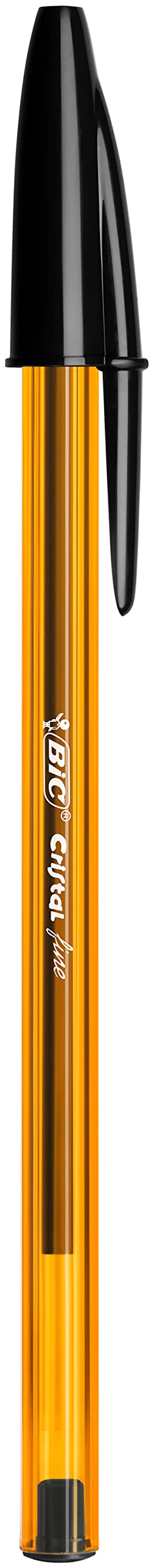 BIC Cristal Original, Ballpoint Pens, Every-Day Biro Pens with Fine Point (0.8 mm), Ideal for School and Office, Black, Pack of 50 50 Count (Pack of 1) Single