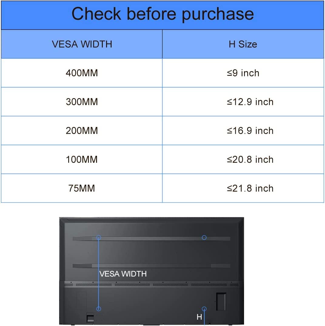 suptek Universal TV Stand, TV Leg Replacement for Most 22-65 inch LCD/LED/OLED/Plasma TVs, Adjustable Table Top TV Feet for Flat&Curved Screen, VESA up to 800x400mm, Capacity 50kgs 22"-65"