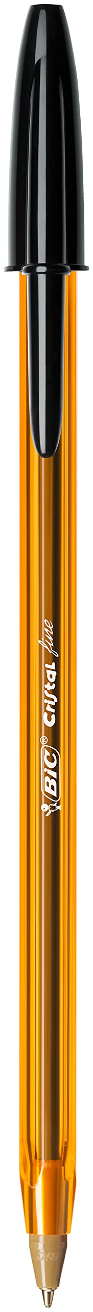 BIC Cristal Original, Ballpoint Pens, Every-Day Biro Pens with Fine Point (0.8 mm), Ideal for School and Office, Black, Pack of 50 50 Count (Pack of 1) Single