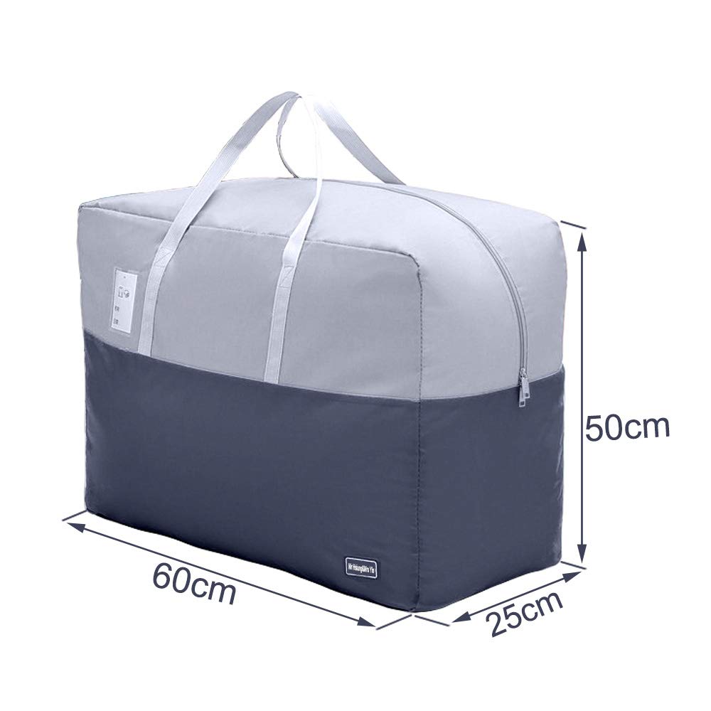 75L Clothes Storage Bags with Zips, 4 PCS Oxford Cloth Duvet Storage Bag King Size, laundry bags, Breathable Underbed Storage Bags for Quilt, Blankets, Bedding, Sturdy Large Storage Bags, No-Smell 75L*4PCS Dark/Light Gray