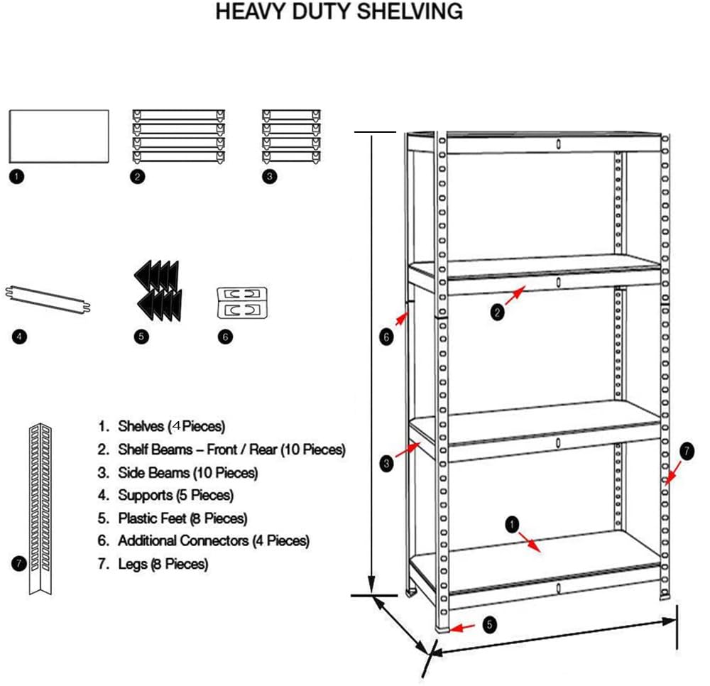 heavy duty boltless metal steel shelving shelves storage unit Industrial