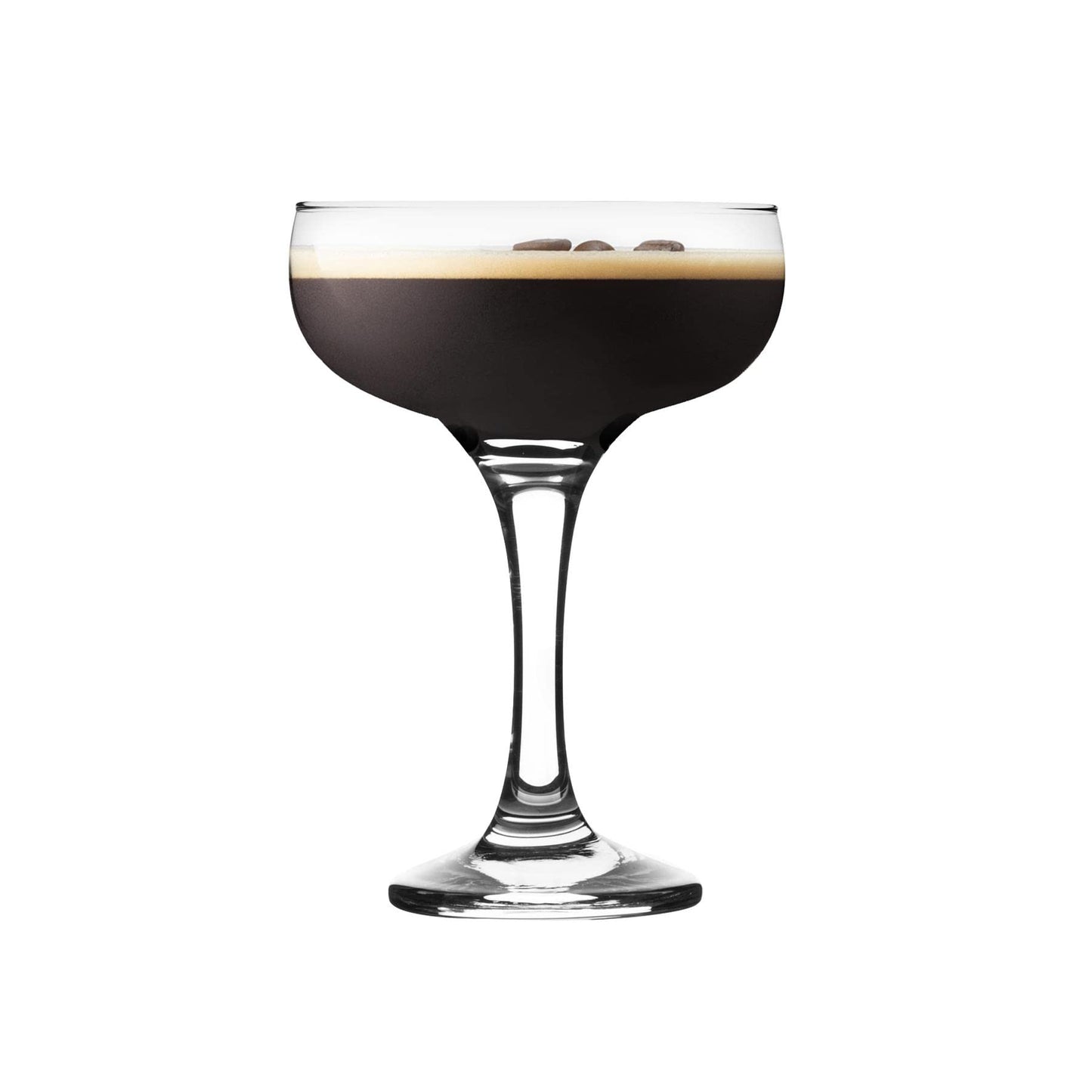 Rink Drink 6X 235ml Espresso Martini Glasses - Vintage Classic 20s Gatsby Art Deco Coupe Party Glass Saucers Champagne Babycham Drinking Glasses - Dishwasher Safe