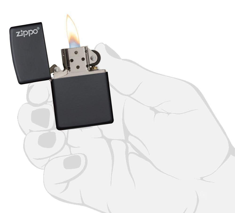 Zippo Matte Pocket Lighters with logo Black Matte