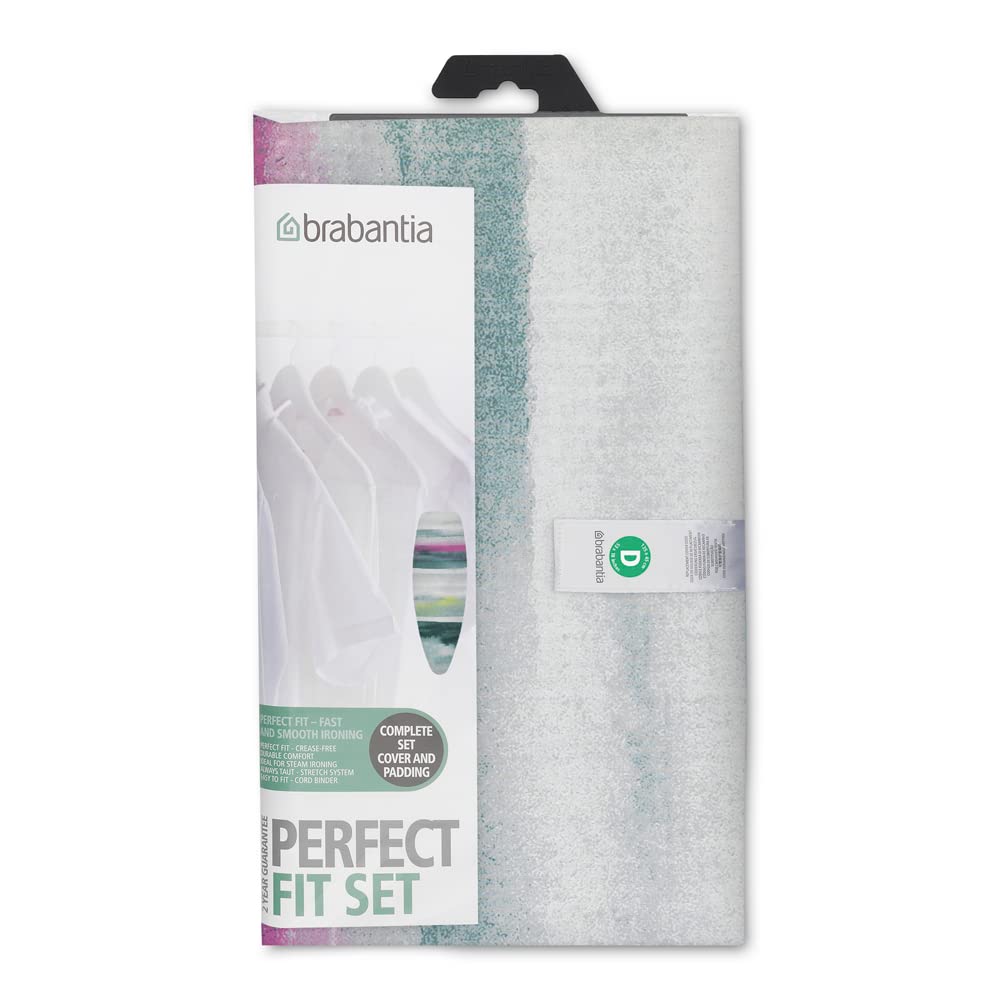 Brabantia Ironing Board Cover D, Complete set, Morning Breeze, size D (135x45 cm) D Board (135 x 45 cm) 8mm Thick Underlay