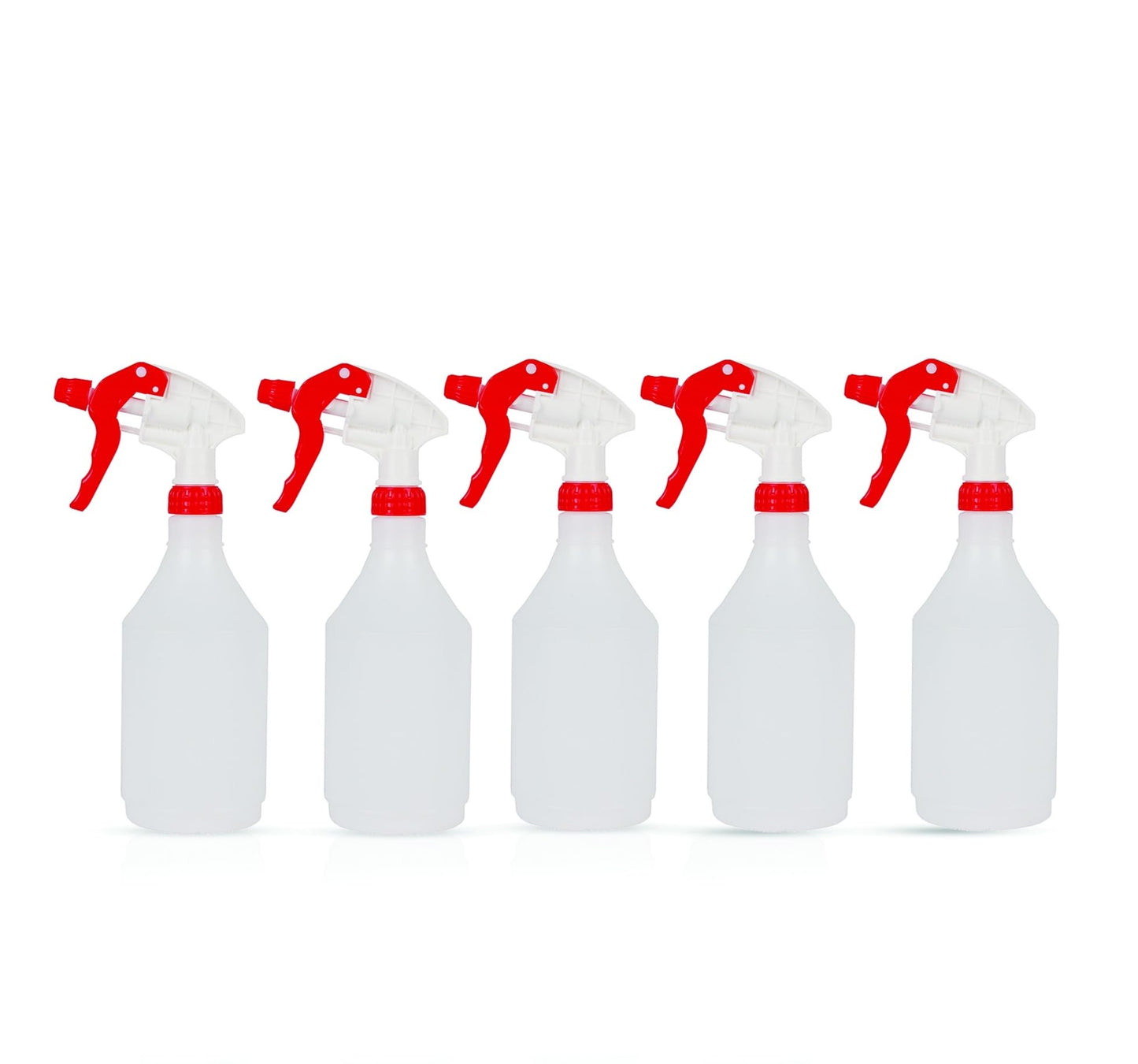 DCS Pack of 5 Plastic Water Spray Bottles for Cleaning 750ml – Hand Trigger Empty Spray Bottles for Gardening and Home Cleaning – Heavy duty Industrial Refillable Mist Spray Bottles (Red) Red