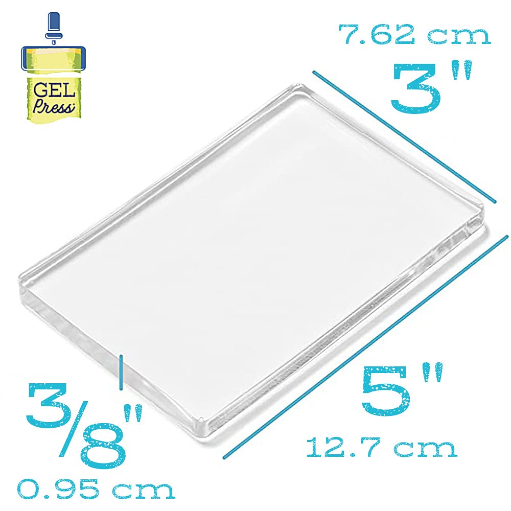 Gel Press Monoprinting Print Plate - 3” X 5” (7.6 X 12.7 cm) Gel Plate - Printmaking Supplies - Reusable Gel Printing Plate for Press Art for Card Making, Scrapbooking, Journaling, Arts & Crafts 3" x 5" 3" x 5"