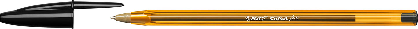 BIC Cristal Original, Ballpoint Pens, Every-Day Biro Pens with Fine Point (0.8 mm), Ideal for School and Office, Black, Pack of 50 50 Count (Pack of 1) Single