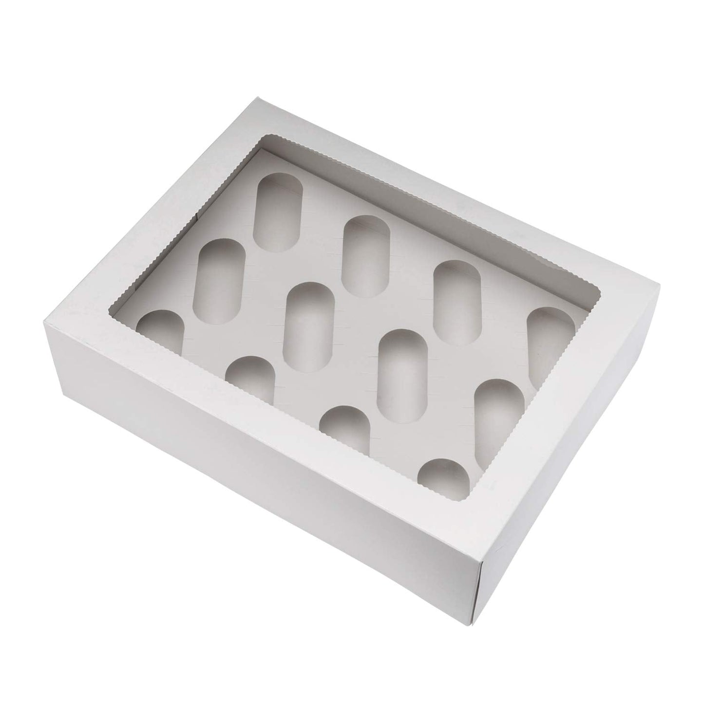 PACK N TRADE Specialists in Bakery & Food Packaging ,10 x 12 Cavity Cupcake Boxes with Window and Inserts 12 Holes