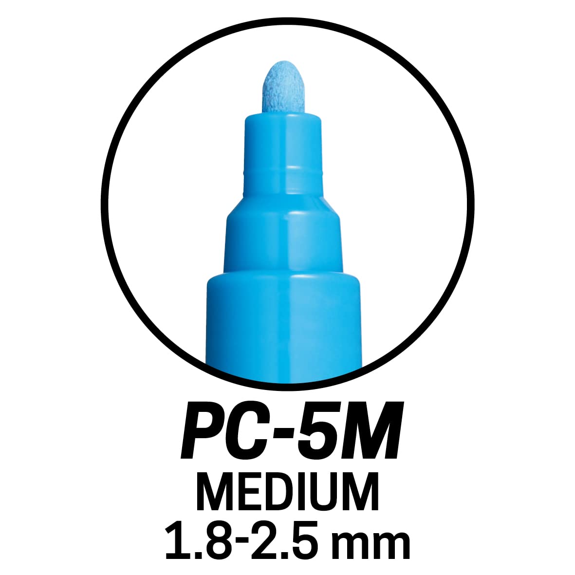 Posca PC-5M Water Based Permanent Marker Paint Pens. Medium Tip for Art & Crafts. Multi Surface Use On Wood Metal Paper Canvas Cardboard Glass Fabric Ceramic Rock Stone Pebble Porcelain. Set of 8 8 Fine Tip Essential Colours