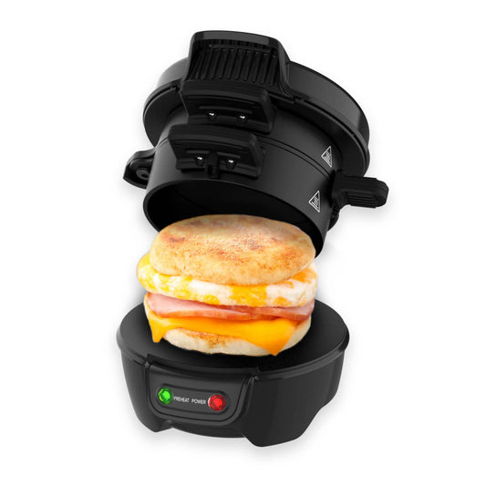 High Street TV Drew & Cole Breakfast Electric Sandwich Maker - Grilled Sandwich Maker With Easy To Clean Non-Stick Cooking Plates, Black