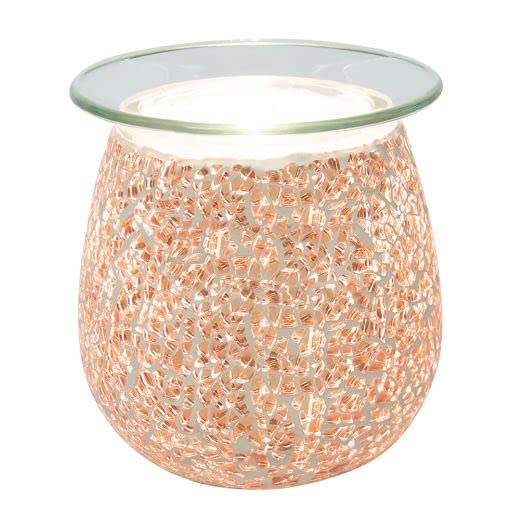 airpure THE MOSAIC ROSE GOLD Electric Wax Melt Oil Melter Burner with Backlight Mosaic with Glass Dish