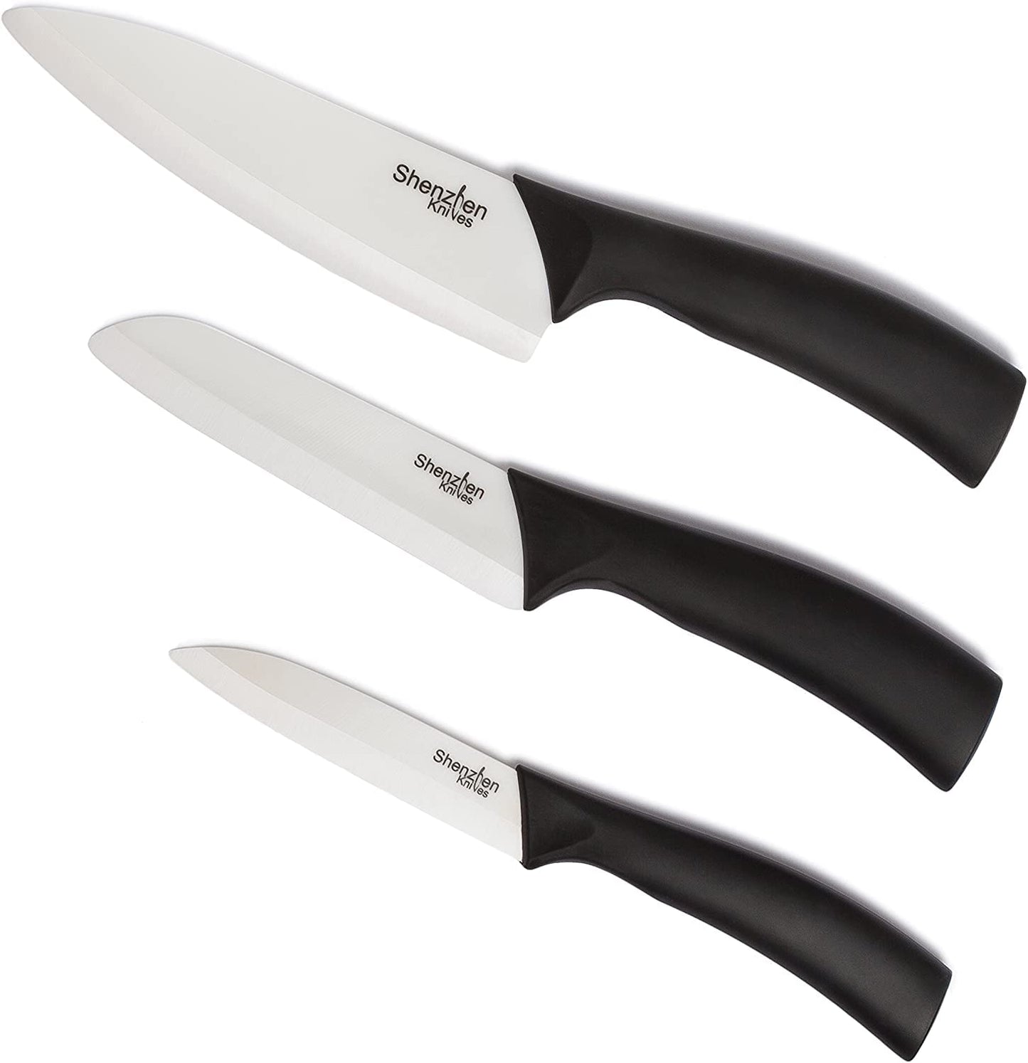 Shenzhen Knives Ceramic Knife Set - 3-piece (16.5cm Chef's, 12.5cm Slicing & 10.2cm Paring) 3-Piece Knife Set