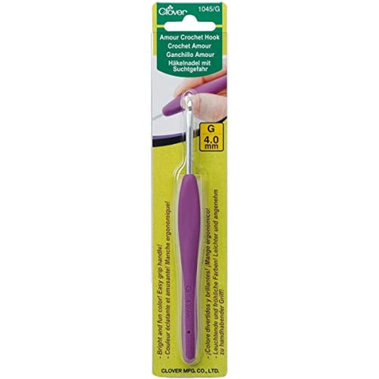 Clover 1045/G Amour Crochet Hook: 4.0mm, Metal, Multicoloured, 4mm 4.00mm