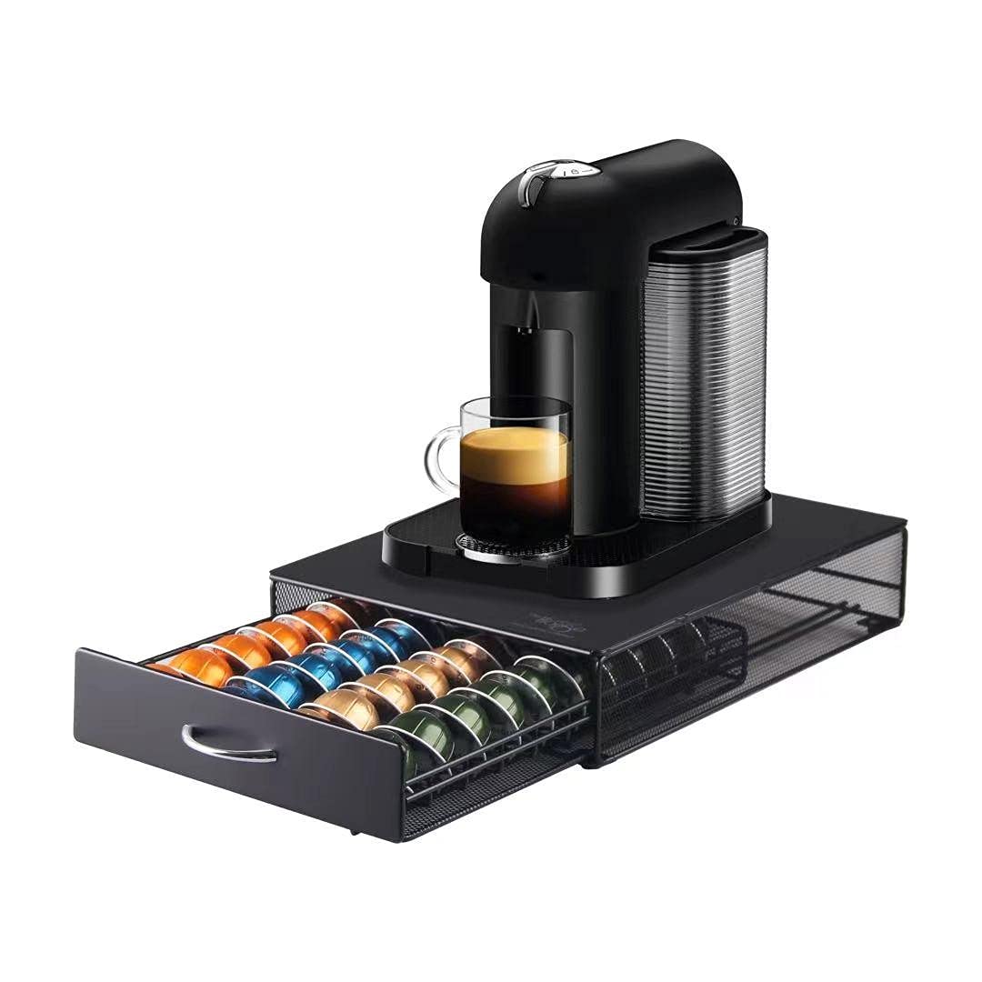 EVER RICH ® Capsules Storage Drawer Compatible with VERTUOLINE NESPRESSO Capsules (40 Capsules Capacity) (1. VertuoLine 40) 1. VertuoLine 40