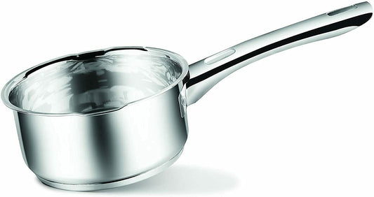 Penguin Home® Milk Pan 14cm, 1 Litre | Stainless Steel Milk Pot with Double Sided Pouring Lips | Saucepan | Perfect for Boiling Eggs, Warming Milk, Simmering Soups | Cooking Pots & Pans 14 cm Milk Pan Stainless Steel Handle