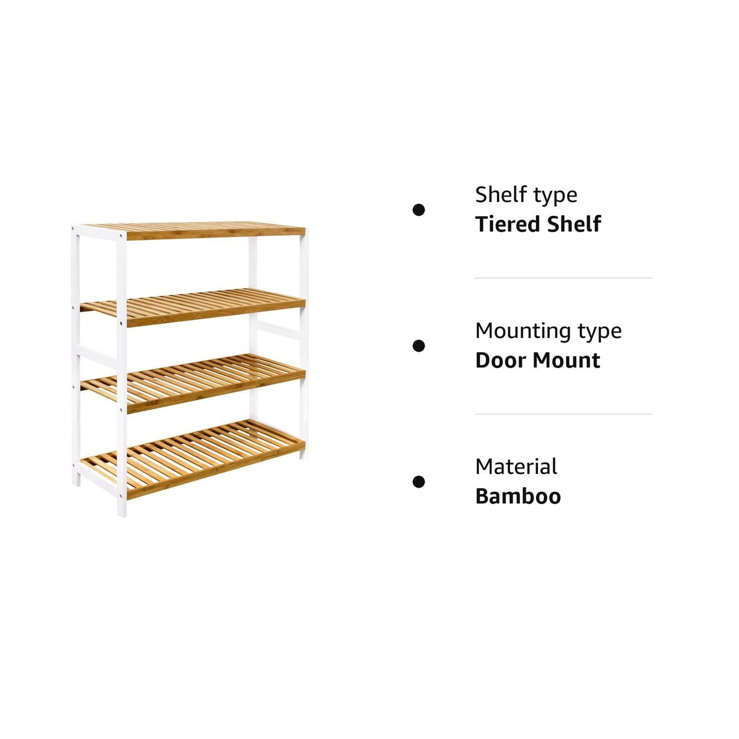 woodluv 4-Tier Shoe Rack, Shoe Storage Organiser, Wooden Storage Rack, Shoe Shelf for Hallway, Living Room, Plants Books, Bedroom,Bathroom - 69D x 26W x 80H cms 4 Tier