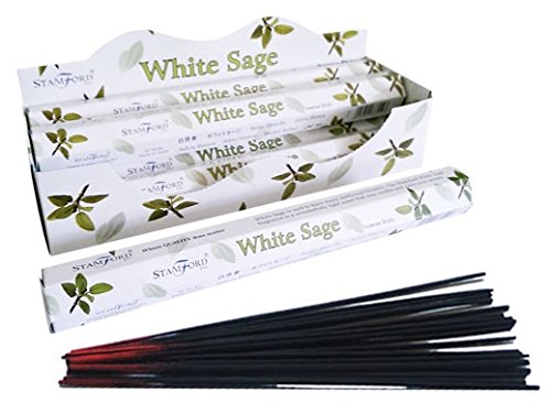 STAMFORD INC. 37119 White Sage Incense Sticks, 20 Sticks x 6 Packs