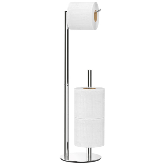 Brushed Nickel Toilet Paper Holder Stand,Free-Standing Toilet Paper Storage,Stainless Steel Toilet Tissue Paper Roll Storage Shelf and Dispenser Holds 3 Paper Rolls,Bathroom Accessories Brushed Nickel