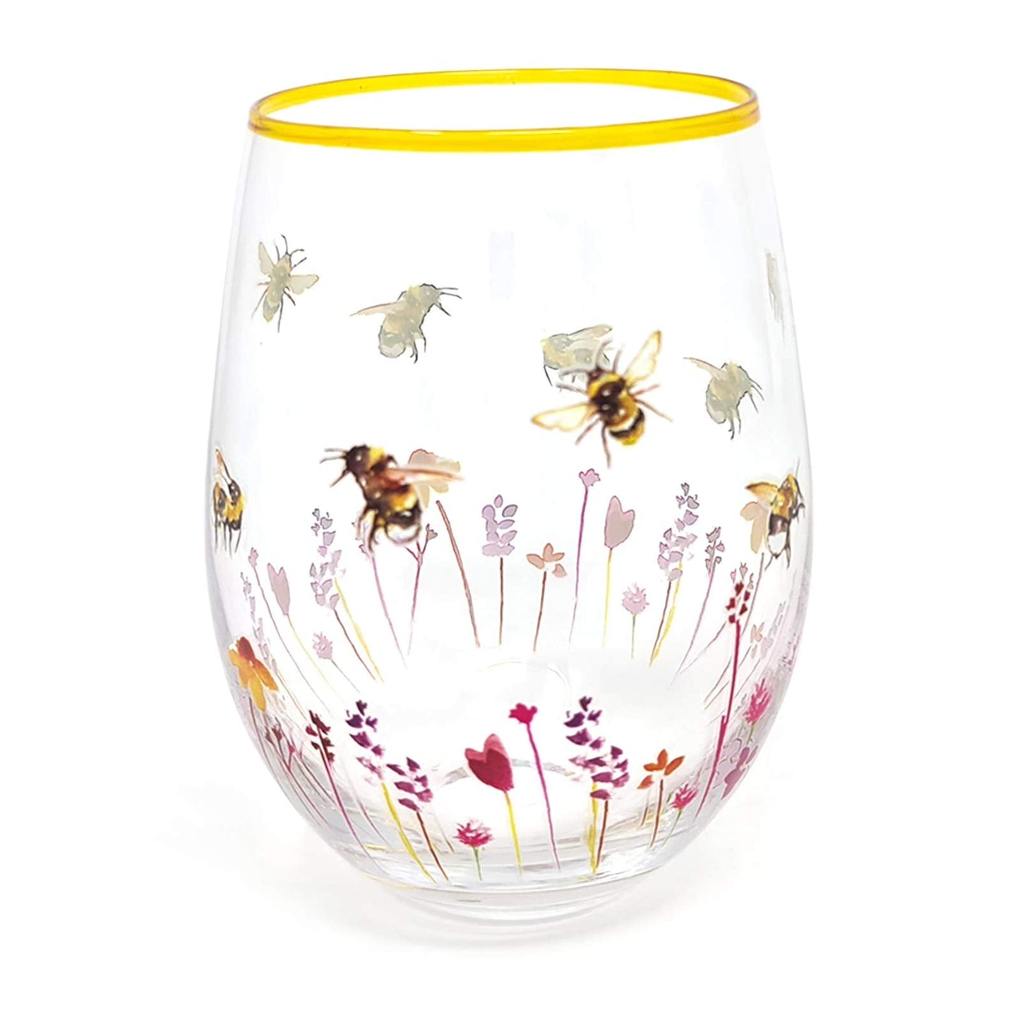 Busy Bees Stemless Gin Cocktail Glass Tumbler