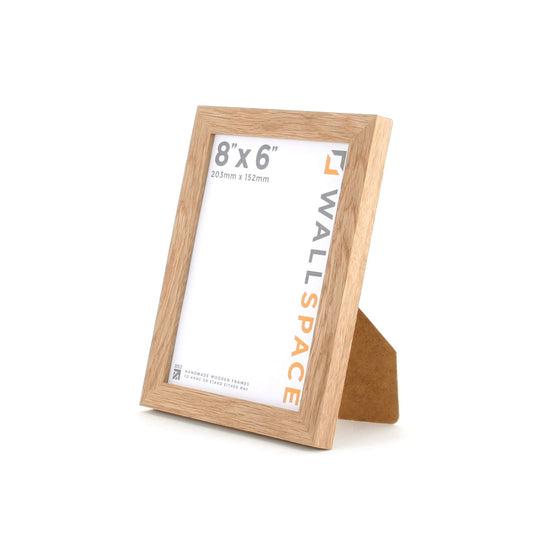 Wall Space 8x6 Oak Frame | Light Oak 8x6 Photo Frames | SOLID OAK Picture Frames 6x8 | 8 x 6 Inch Oak Photo Frame | Wooden 8x6 Photo Frames with REAL GLASS | 8x6 Wooden Frame | 8x6 Frame | 6x8 Frame Regular Frame Oak