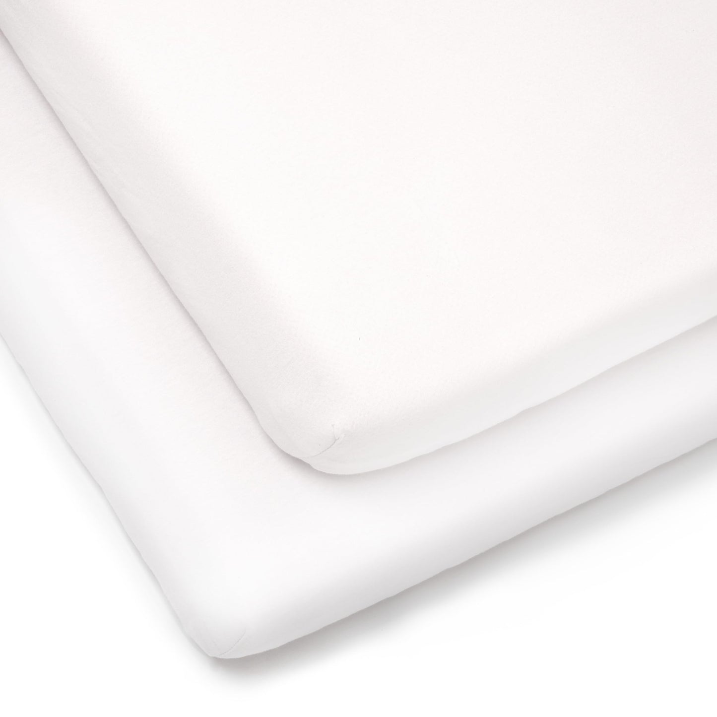 Clair de Lune Cot Bed Fitted Sheet 2 Pack 100% Cotton Jersey Sheets 70 x 140 cm White