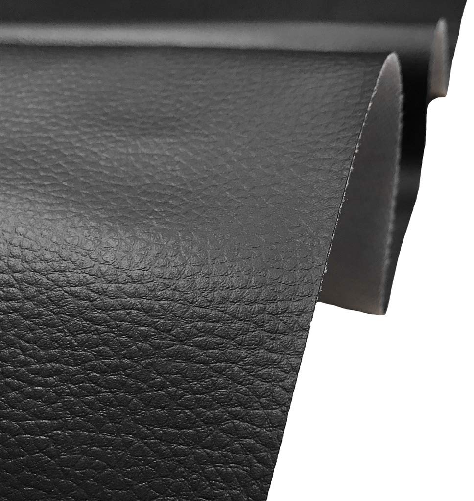 A-Express Grained Faux Leather Fabric Waterproof Heavy Duty Leatherette Vinyl Leathercloth Upholstery Textured Material - Black 2 Metres 200cm x 140cm 2 Metres (200cm x 140cm)